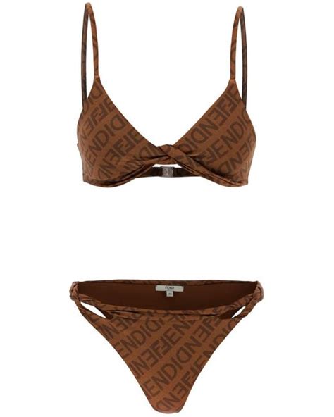 fendi bakini|Brown Lycra® bikini .